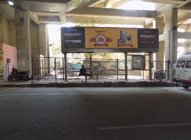 OOH Advertising Bengaluru, Bus Shelter Hoardings Agency at Rajaji Nagar Bus Stop in Bengaluru